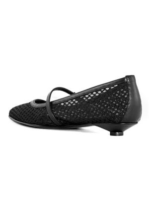 Ballerina in perforated black fabric SERGIO LEVANTESI | FLORANERO